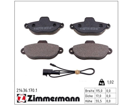 Brake Pad Set, disc brake 21436.170.1 Zimmermann, Image 2