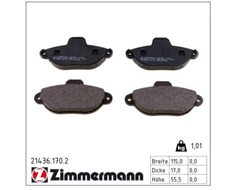 Brake Pad Set, disc brake 21436.170.2 Zimmermann, Image 2