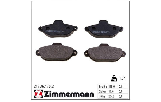 Brake Pad Set, disc brake 21436.170.2 Zimmermann, Image 2
