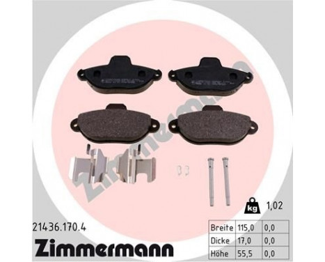 Brake Pad Set, disc brake 21436.170.4 Zimmermann, Image 2