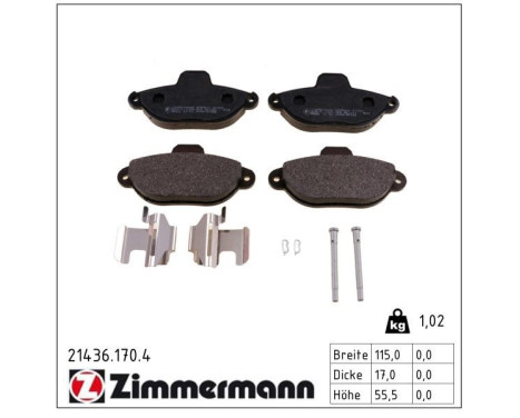 Brake Pad Set, disc brake 21436.170.4 Zimmermann, Image 2