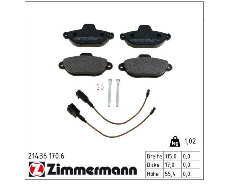 Brake Pad Set, disc brake 21436.170.6 Zimmermann, Image 2