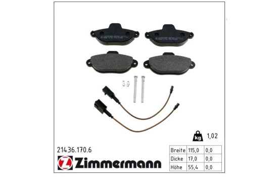 Brake Pad Set, disc brake 21436.170.6 Zimmermann, Image 2