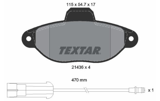 Brake Pad Set, disc brake 2143603 Textar, Image 2