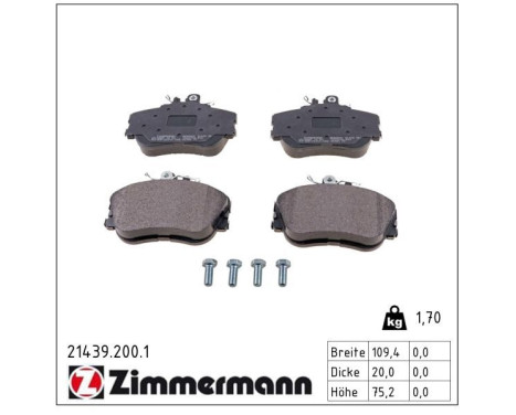 Brake Pad Set, disc brake 21439.200.1 Zimmermann, Image 2