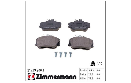 Brake Pad Set, disc brake 21439.200.1 Zimmermann, Image 2