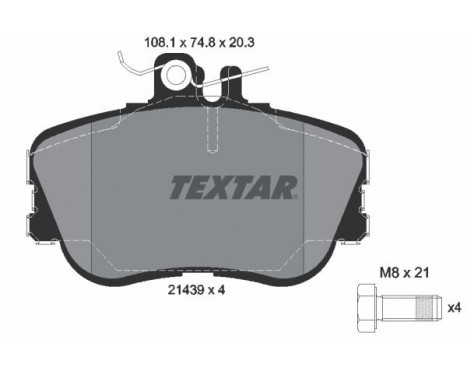 Brake Pad Set, disc brake 2143905 Textar, Image 2