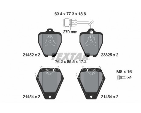 Brake Pad Set, disc brake 2145201 Textar, Image 2