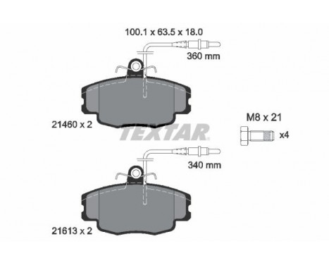 Brake Pad Set, disc brake 2146002 Textar, Image 2