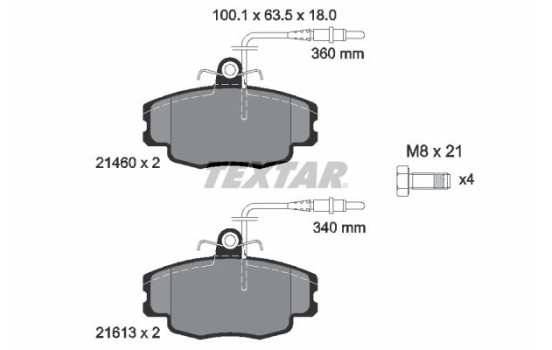 Brake Pad Set, disc brake 2146002 Textar, Image 2