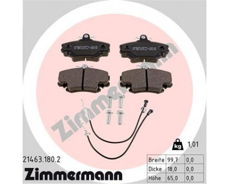 Brake Pad Set, disc brake 21463.180.2 Zimmermann, Image 2