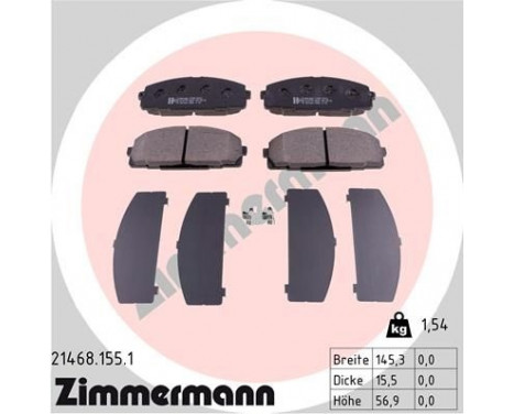 Brake Pad Set, disc brake 21468.155.1 Zimmermann, Image 2