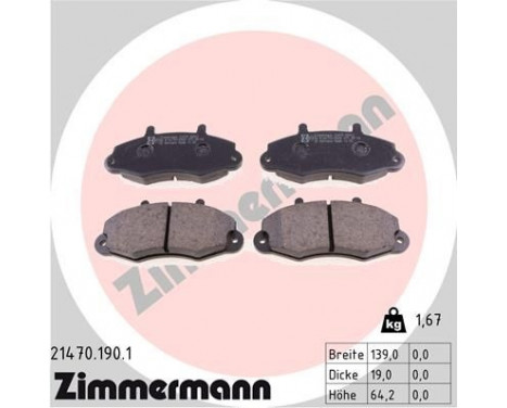 Brake Pad Set, disc brake 21470.190.1 Zimmermann, Image 2