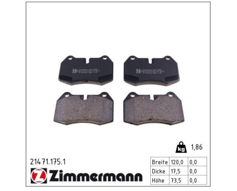 Brake Pad Set, disc brake 21471.175.1 Zimmermann, Image 2