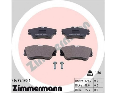 Brake Pad Set, disc brake 21479.190.1 Zimmermann, Image 2