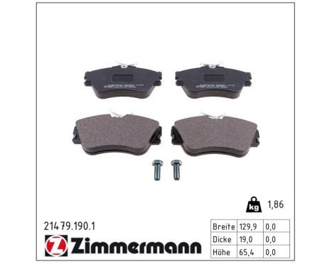 Brake Pad Set, disc brake 21479.190.1 Zimmermann, Image 2