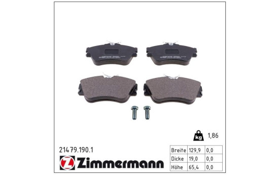 Brake Pad Set, disc brake 21479.190.1 Zimmermann, Image 2