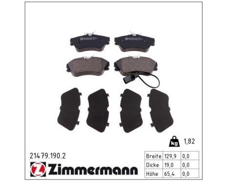 Brake Pad Set, disc brake 21479.190.2 Zimmermann, Image 2