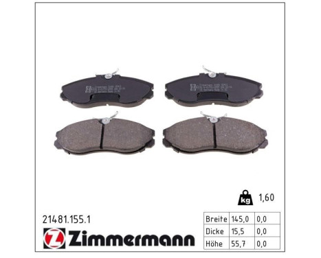 Brake Pad Set, disc brake 21481.155.1 Zimmermann, Image 2