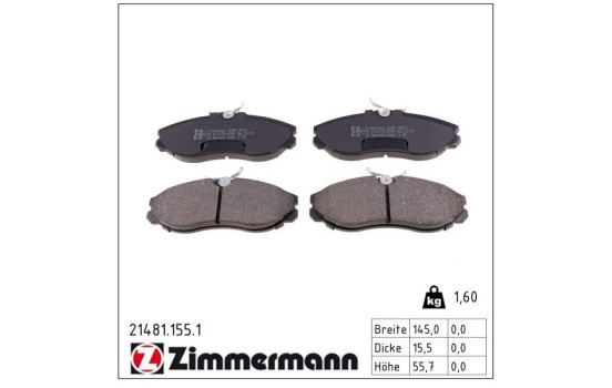 Brake Pad Set, disc brake 21481.155.1 Zimmermann, Image 2