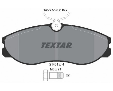 Brake Pad Set, disc brake 2148101 Textar, Image 2