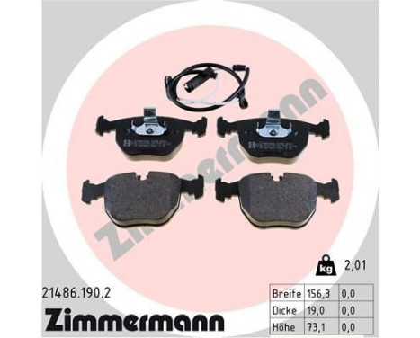 Brake Pad Set, disc brake 21486.190.2 Zimmermann, Image 2