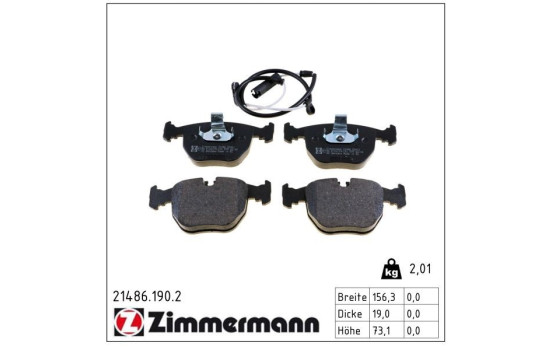 Brake Pad Set, disc brake 21486.190.2 Zimmermann, Image 2