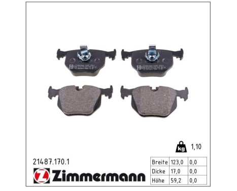 Brake Pad Set, disc brake 21487.170.1 Zimmermann, Image 2