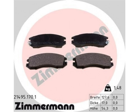 Brake Pad Set, disc brake 21495.170.1 Zimmermann, Image 2