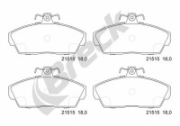 Brake pad set, disc brake 21515 00 702 10 Breck