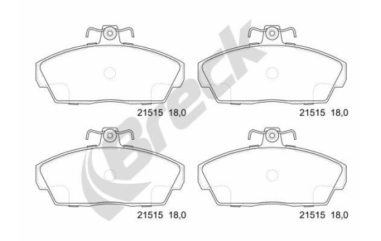 Brake pad set, disc brake 21515 00 702 10 Breck