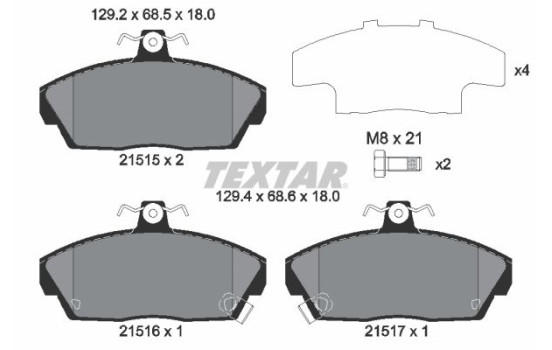 Brake Pad Set, disc brake 2151503 Textar