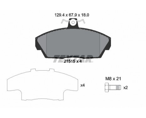 Brake Pad Set, disc brake 2151504 Textar, Image 2