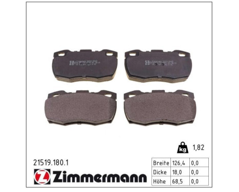 Brake Pad Set, disc brake 21519.180.1 Zimmermann, Image 2
