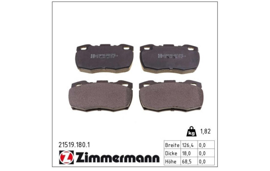 Brake Pad Set, disc brake 21519.180.1 Zimmermann, Image 2
