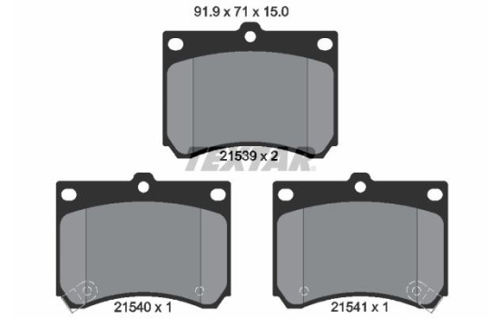 Brake Pad Set, disc brake 2153901 Textar