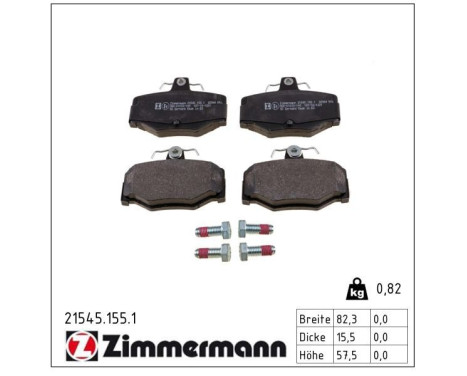 Brake Pad Set, disc brake 21545.155.1 Zimmermann, Image 2