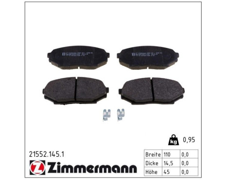 Brake Pad Set, disc brake 21552.145.1 Zimmermann, Image 2