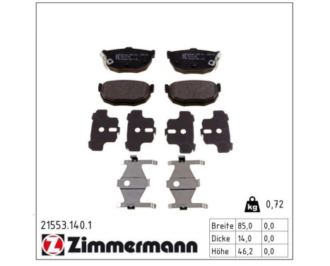 Brake Pad Set, disc brake 21553.140.1 Zimmermann, Image 2