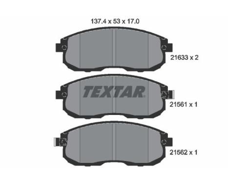 Brake pad set, disc brake 2156101 Textar