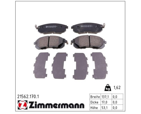 Brake Pad Set, disc brake 21562.170.1 Zimmermann, Image 2