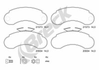 Brake pad set, disc brake 21573 00 706 00 Breck