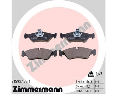 Brake Pad Set, disc brake 21592.185.1 Zimmermann, Image 2