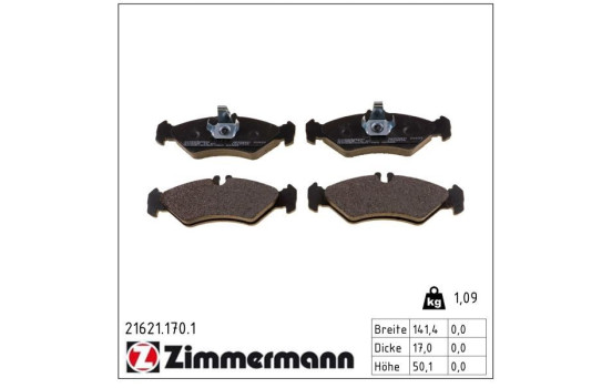 Brake Pad Set, disc brake 21621.170.1 Zimmermann, Image 2