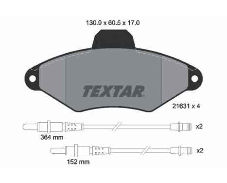 Brake Pad Set, disc brake 2163102 Textar, Image 2