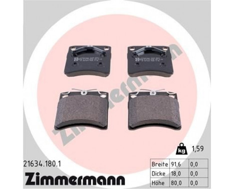 Brake Pad Set, disc brake 21634.180.1 Zimmermann, Image 2