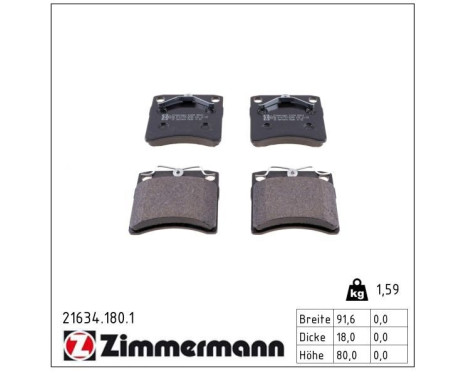 Brake Pad Set, disc brake 21634.180.1 Zimmermann, Image 2