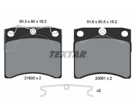 Brake Pad Set, disc brake 2163501 Textar, Image 2