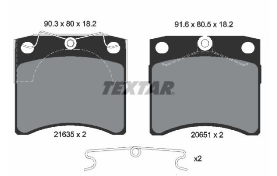 Brake Pad Set, disc brake 2163501 Textar, Image 2