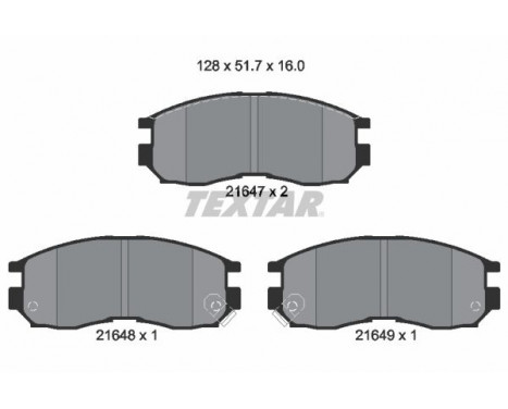 Brake Pad Set, disc brake 2164701 Textar, Image 2